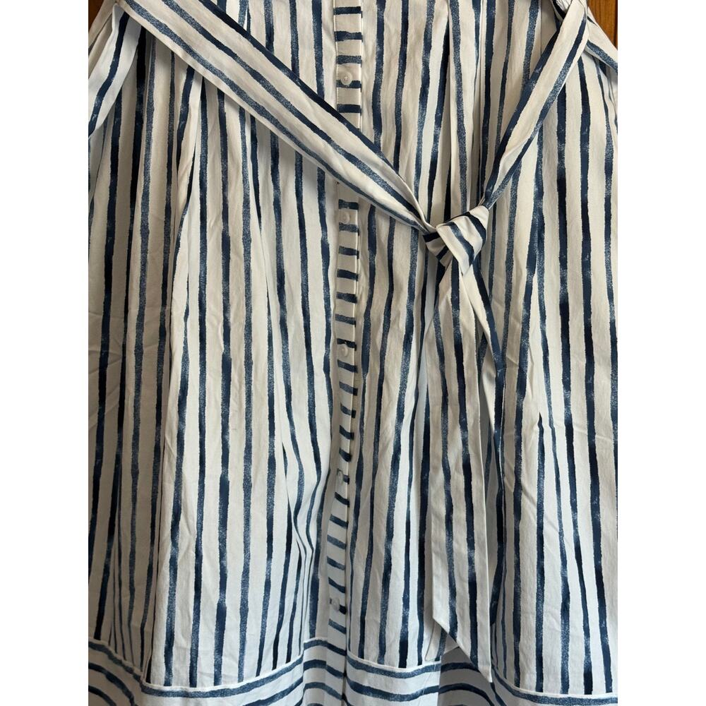 NWT Chico's Palermo Striped Tie-Front Midi Skirt Blue, 3 - Picture 13 of 14